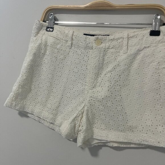 Ralph Lauren Sport White Eyelet Cutout Shorts Size 6 - Picture 4 of 6